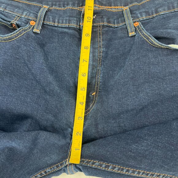 Levi's Men 505 Regular Fit Jeans 38 Dark Wash Stretch Denim Zip Fly - Picture 8 of 12